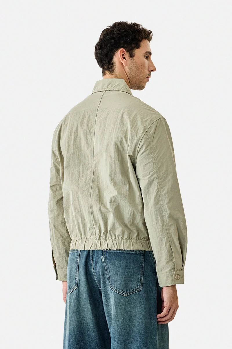 Snitch Khaki Crushed Bomber Jacket for Men | Best Price UAE